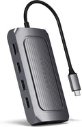 Satechi USB C Hub Multiport Adapter USB 4 with 8K HDMI 100W USB C PD Charging 3X USB-A Ethernet Micro/SD Card Readers Audio Jack for MacBook &amp Windows