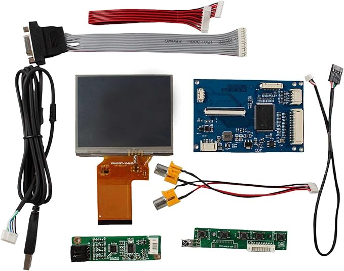 VSDISPLAY 3.5 Inch Resistive Touch LCD Screen 640x480 3.5'' IPS Display Panel with VGA AV1 AV2 Input Driver Board