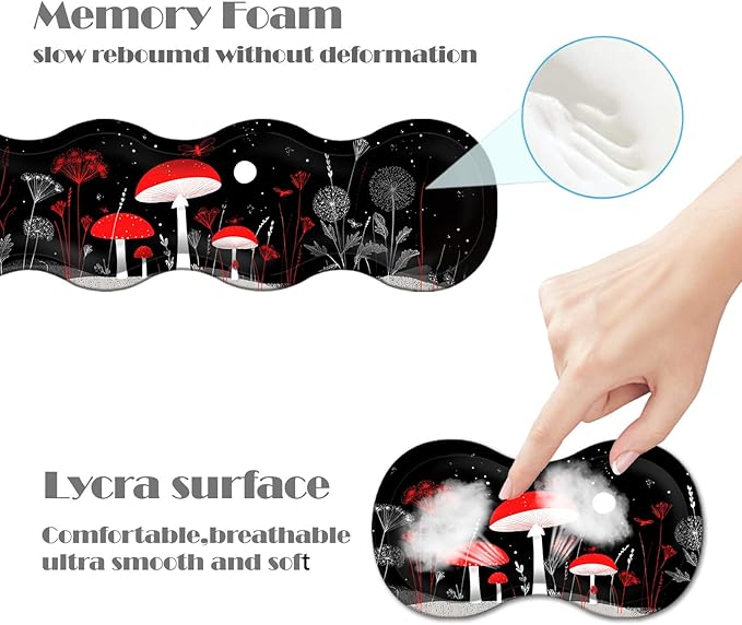 Ergonomic Keyboard Wrist Rest &amp Mouse Pad Wrist Rest SetXL Gaming Desk Mat 31.5x 11.8Non-Slip BaseMemory FoamEasy Typing Pain Relief for Office &amp HomeMagic Mushroom Garden