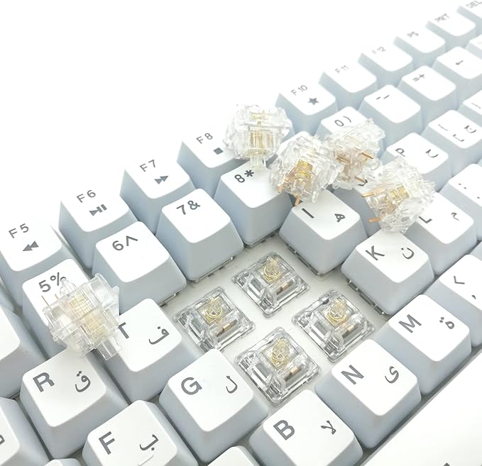 Tecsee Ice Candy Switches for Mechanical Gaming Keyboards PC Nylon Linear stem | Standard 63.5g Gold Spring | Plate Mounted | SMD 5 Pin RGB Switches for Backlit Keyboard (Linear/35PCS)