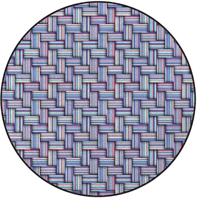 Pink Purple Grey Gaming Chair Mat Office Chair Mat for Carpeted Round Area Rug Swivel Chair Mats for Hardwood Floor Fractal Geometric Linked Graphic Diameter 51 in