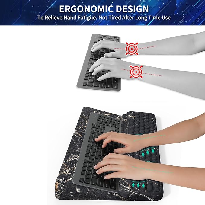 Keyboard Stand for Desktop Keyboards Wrist Rest Ergonomic Keyboards Holder for Easy Typing Working Wrist pad for Keyboards with Comfortable Wrist Rest for Keyboard Black Gold