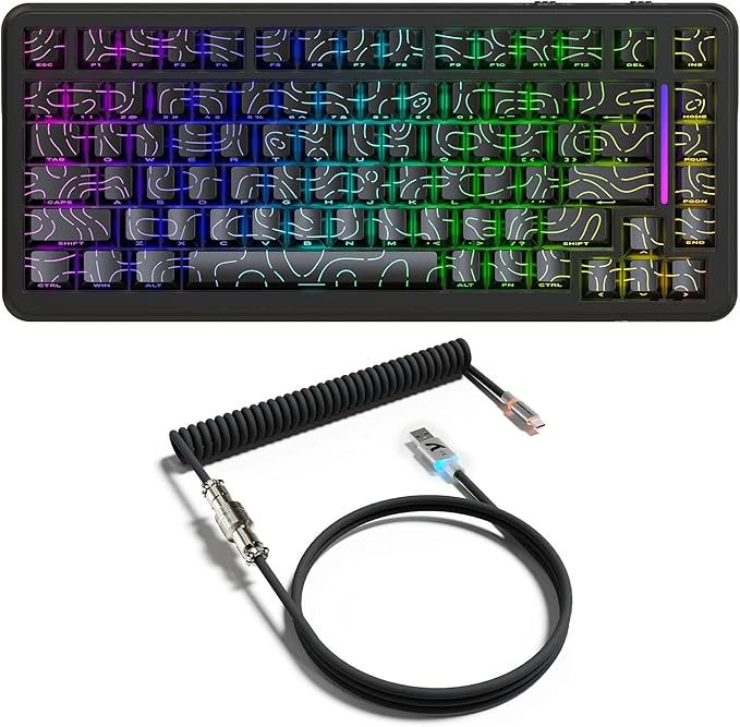 ATTACK SHARK X82 PRO HE Magnetic Gaming Keyboard8KHz Polling RateAdjustable Actuation Rapid TriggerTri-Mode Wireless PC Keyboard with 5000mAh BatteryCloud/Software Driver for Win/MacBlack Line