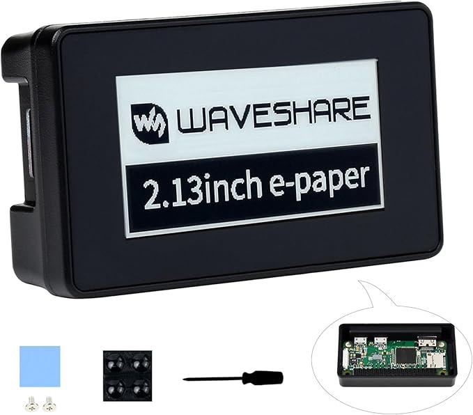 2.13inch Touch e-Paper HAT E-Ink Display 250×122 Pixels Compatible with Raspberry Pi Zero 2 W/Zero 2 WH/Pi Zero W/Pi Zero WH/Pi Zero 5-Point Touch Supports Partial Refresh with ABS Case