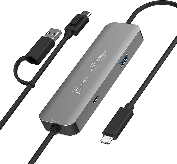 j5create iPad/iPhone to Windows Collaboration Sharing Hub Use iPad as a Second Display for Windows Laptop Transfer Files Between iPhone and Win PC Wormhole Switch CrossLink (JCH422)