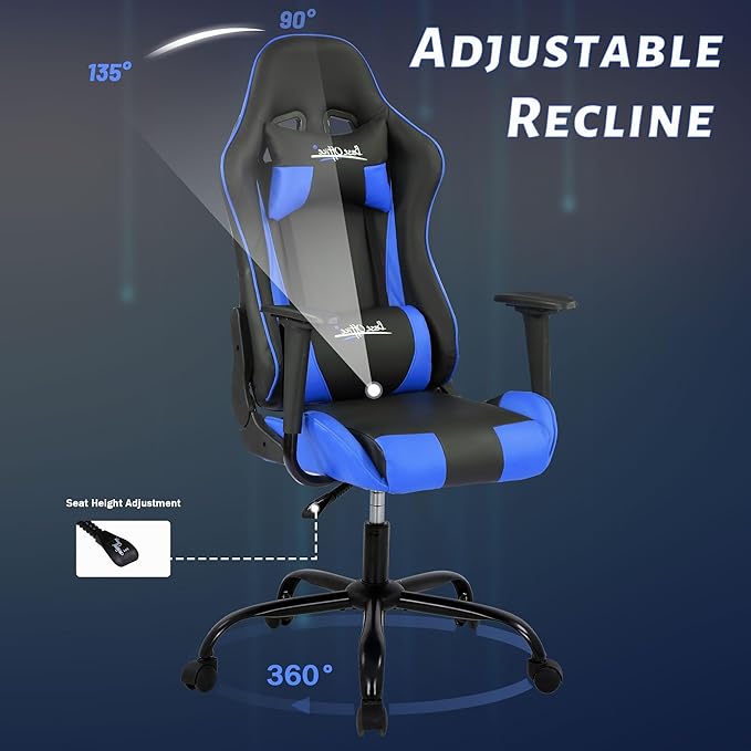 Silla Gamer Chair - Adults &amp Kids PC Gaming Recliner with Headrest &amp Lumbar Support