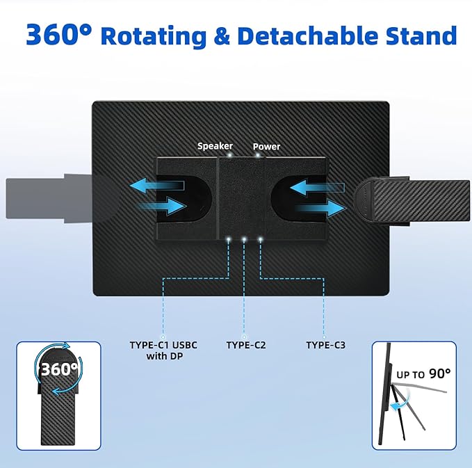 Portable Monitor for Laptops - Dual 16 IPS FHD 1200P Extended Dual Monitor for Laptop Compatible with Windows Mac Travel Work
