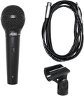 Audio2000'S ADM1064B Professional Cardioid Dynamic Microphone with 20ft Cable Microphone Clip and Hard PVC Carrying Case