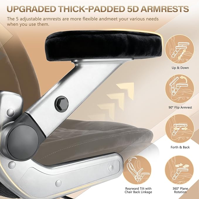 650LBS Fabric Heavy Duty Office Chair with 5D Flip ArmsComfy Big and Tall Executive Office Desk Chair with Pocket Spring CushionHigh Back Computer Chair with Lumbar SupportDual Rubber Wheel
