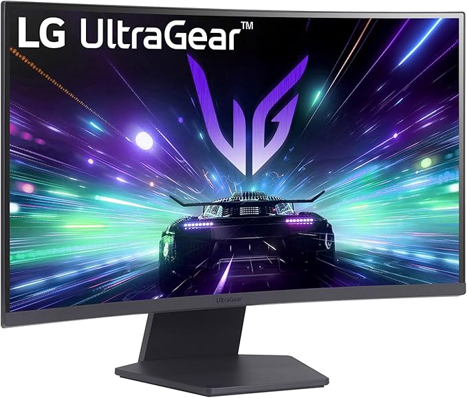 LG 27GS60QC-B Ultragear Monitor 27 Inch QHD 2560 x 1440 VA Panel 16:9 HDMI 1ms 180Hz FreeSync Universal Connectivity Color Purple Gray