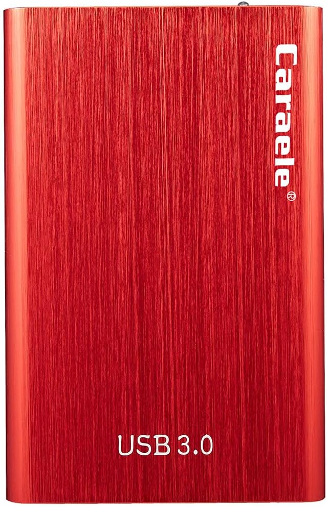 Portable SATA External Hard Drive HDD 500GB USB3.0 Ulra-Fast File Transfers (500GB Red)