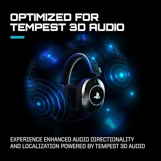 RIG R5 Spear PRO HS Wired Gaming Headset Officially Licensed for PlayStation PS5 PS4 PC - 40mm Graphene Drivers Tempest 3D Audio Flip-to-Mute Mic Memory Foam Cushions 3.5mm -Black