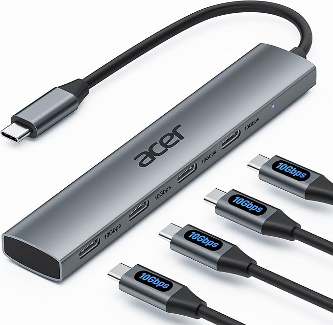 Acer USB Hub 4 Ports Bundle with Acer 10Gbps USB C Hub