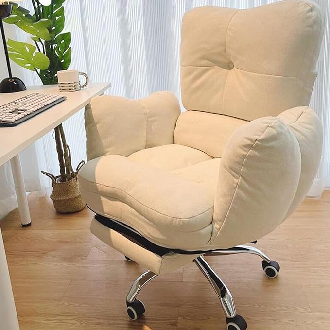 Ergonomic Gaming Chair with Footrest and PetFriendly Fabric Ideal for Home Office Girls Dormitory and Video Game Enthusiasts