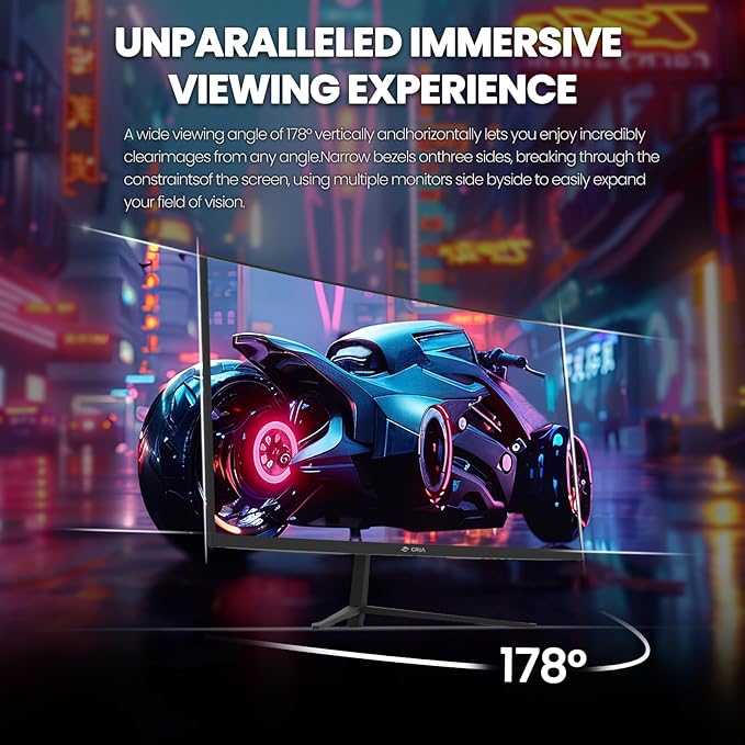 CRUA 24 Inch 200hz/180hz Curved Gaming Monitor FHD 1080P Frameless Computer Monitors Support AMD freesync Low Motion Blur Eye Care DisplayPort HDMI Compatible Wall Mountable Installs-Black