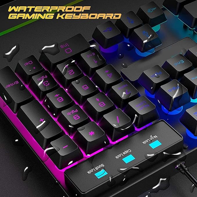 RGB Gaming Keyboard and Backlit Mouse Combo USB Wired Backlit Keyboard LED Gaming Keyboard Mouse Set