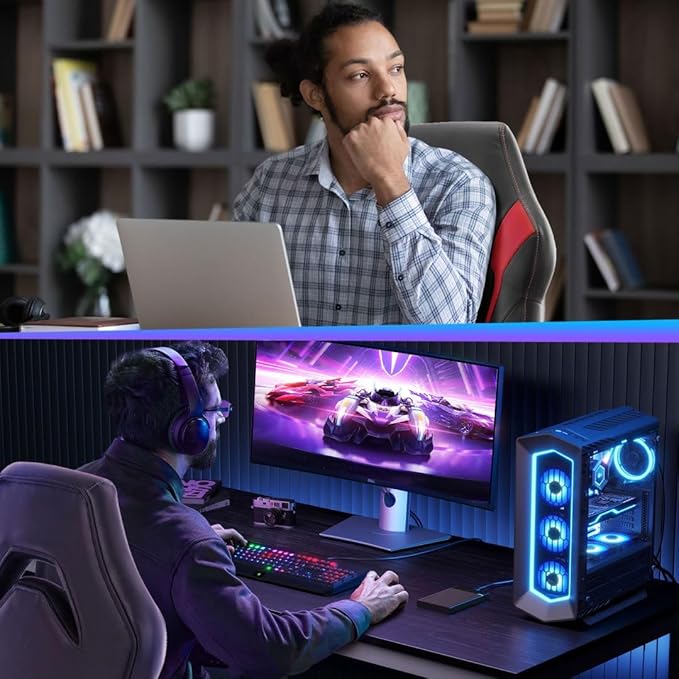 Heavy Duty Gaming Chair Ergonomic Gamer for Home Office with Lumbar Support Adjustable Backrest Flip-Up Armrest and Stable 360° Swivel Wheels for Adults Professional Gamers and Teens Black-Red