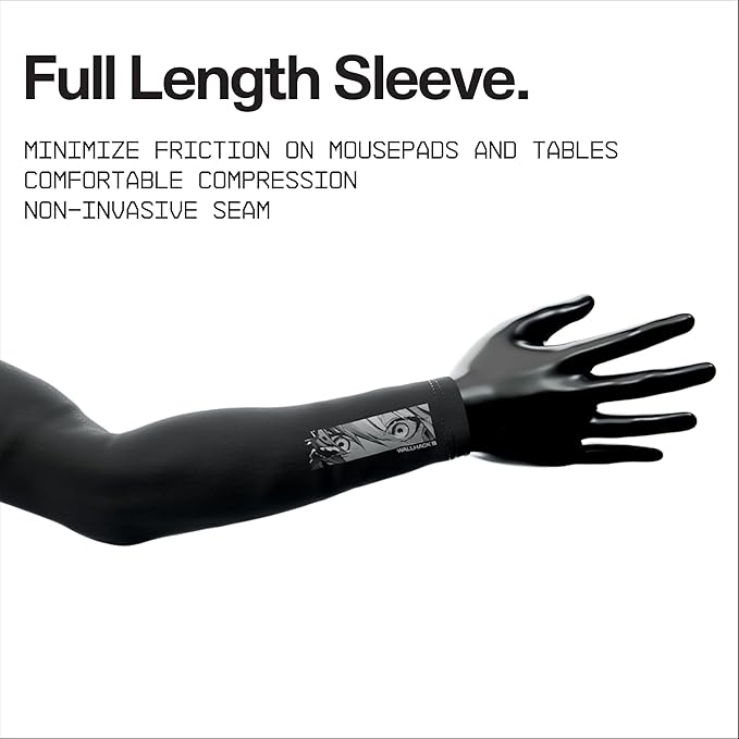 Wallhack Gaming Arm Sleeve | Frenzy Sora | Esports Sleeve for Arm Black - Large | X-Large