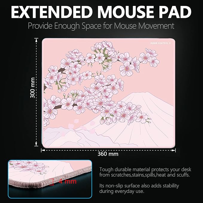 X-Raypad Aqua Control 2 Gaming Mouse Pad Ultra-High Precision Mouse Pad with Perfect Speed and Control Capability Consistent X and Y Glide Designed for Fps Players with Low DPI Requirements
