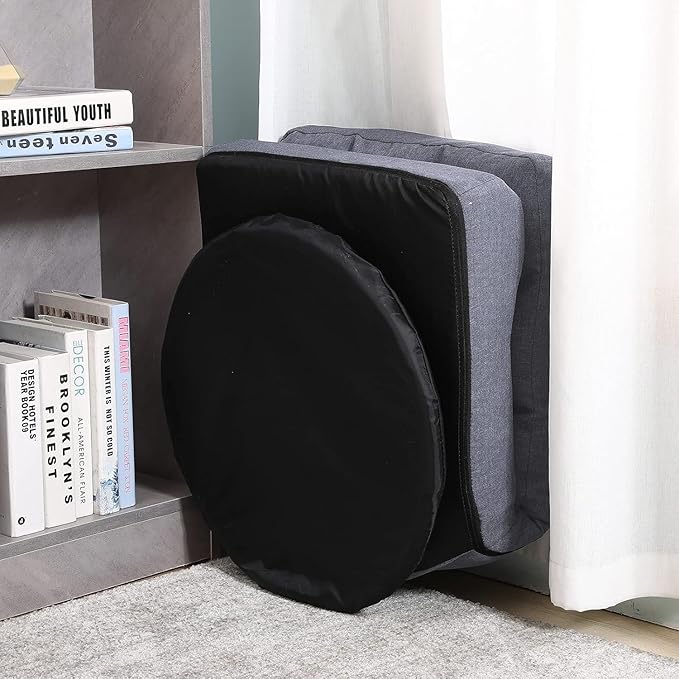 Swivel Floor Chair for TeensMultipurpose Gaming Chair Rocker for TV Reading Playing Video Games Lumbar Support Adjustable Foldable Backrest (Grey)