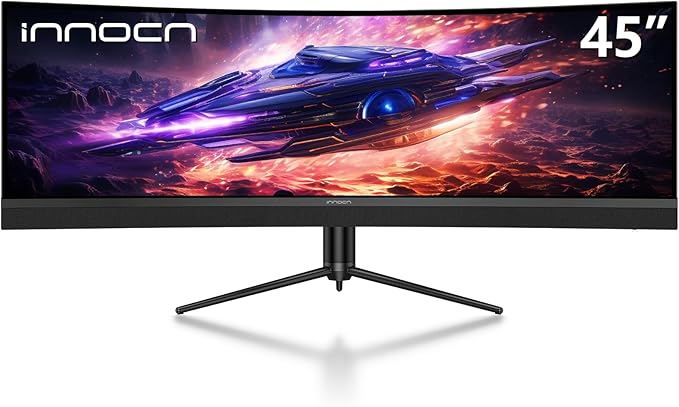 INNOCN 45C1R 45 Inch 5120 x 1440p Ultrawide Curved Gaming Monitor R1500 HDR400 USB Type-C 90W Power Delivery PIP/PBP Built-in Speaker Height Adjustable Black