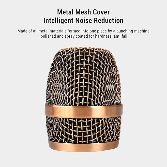 Yunseity Dynamic Microphone Cardioid Wired Microphone with Stereo Pickup and Wide Frequency Response for Home Singing Stage KTV Performance