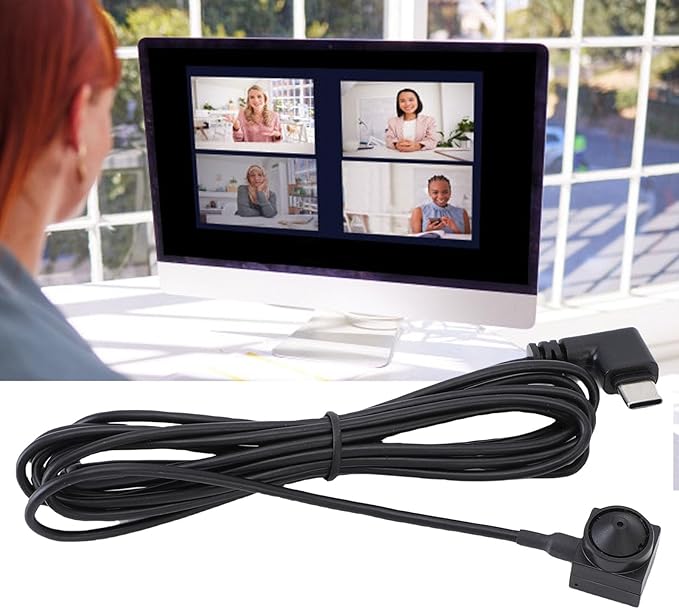 Zopsc Ultra Compact USB Center Webcam with Type C and OTG 1 4in CMOS Sensor for Android PC for 67° Fixed Focus Live Streaming and Conference Camera (8MP)