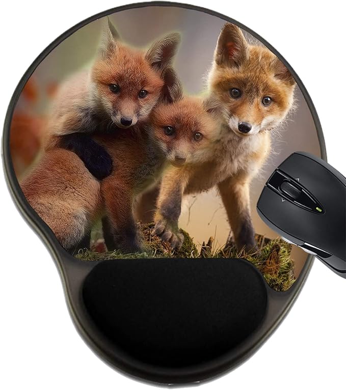 MSD Mousepad Wrist Rest Protected Mouse Pads/Mat with Wrist Support Design for Fox Wildlife Nature Red Wild Mammal Fur Predator Animal Hunt Hunter Cute Be