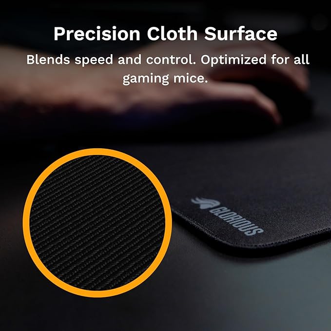 Glorious Gaming Mouse Pad GMP 2 - XL - Spill-Proof Mouse Pad Optimised for All Gaming Sensors Balanced Surface for Speed &amp Control Durable Anti-fray Edges - 18 x 14 x 0.12 - Large Desk Mat