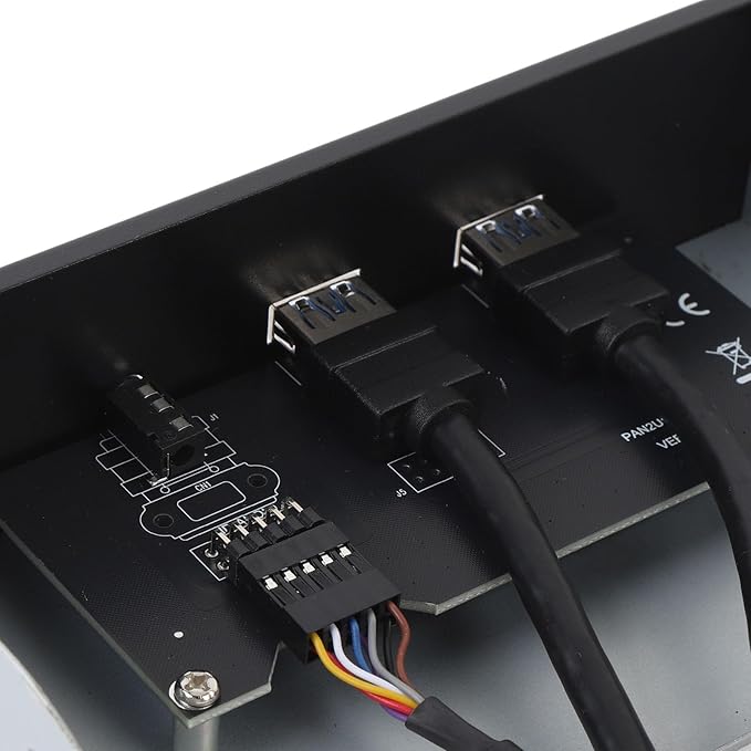 5.25 Inch Front Panel USB Hub 3 Port (2 USB Port + 1 HD Audio Port) 19 Pin Front Panel Adapter 5Gbps USB 3.2 GEN1 9 Pin Sound Internal USB Hub for Computer case
