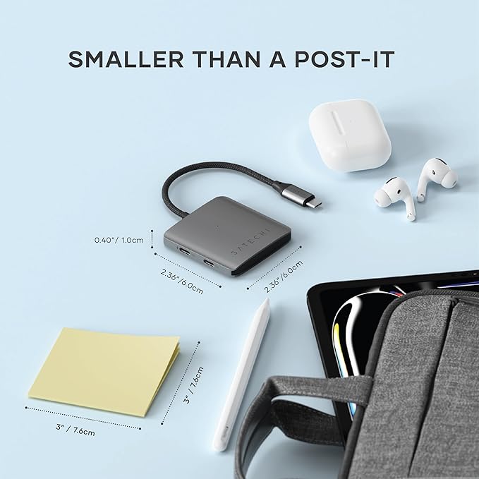 Satechi USB-C Hub: 4-in-1 with 100W Pass-Through &amp 10Gbps USB 3.2 for MacBook iPad Surface Chromebook &amp More