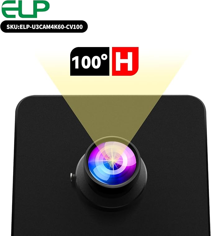 ELP High Speed 4K 60FPS USB Camera for Computer Mini UVC 2160P USB3.0/2.0 Lightburn Cameras for Windows Linux Mac Pi Fast Frame Wide Angle 100°(H) IMX678 Webcam for PC Laptop Jetson Nano