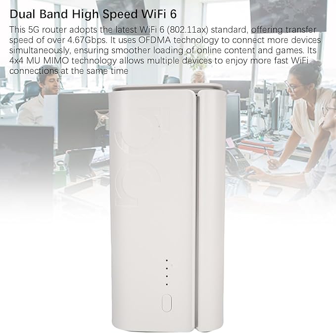 Diyeeni 5G CPE Router with SIM Card Slot 4.67Gbps High Speed Dual Band WiFi 6 Wireless Device 4 x MIMO 5G Cellular Router Dual Band SA NSA for Home Office Indoor (US Plug)