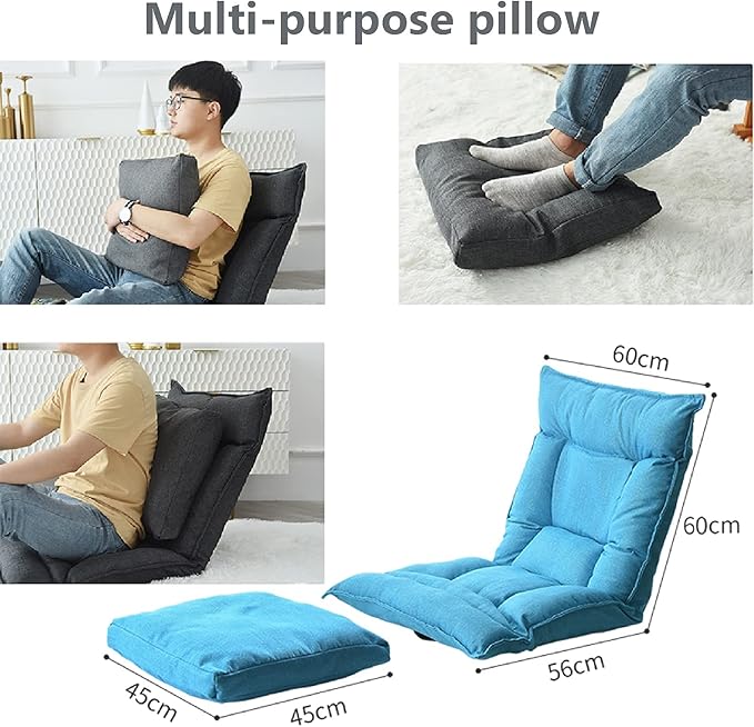 Breastfeeding Floor Chair with Pillow Floor Seating Foldable Adjustable Backrest Comfortable Washable Lazy Sofa for Meditation/Reading/TV Watching/Gaming/Breastfeeding/CampingFruit Green