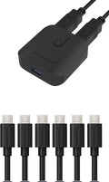 SABRENT USB 3.0 Sharing Switch and Hub for Multiple Computers and Peripherals with 3-Port Aluminum Mini USB 3.0 Hub and 6-Pack 3ft Micro USB Cables