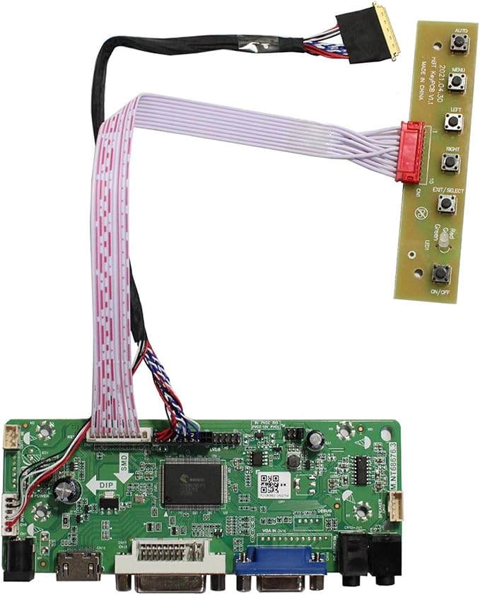 VSDISPLAY DVI VGA Audio LCD Controller Board 68676.3 Work for 14 15.6 1366x768 LTN140AT01 LTN140AT02 LTN140AT03 LTN156AT02 LTN156AT05 LTN156AT09 LTN156AT24 LVDS 40 Pin LCD Screen
