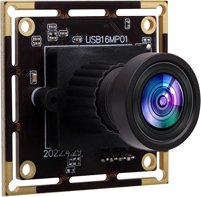 16MP USB Camera Module Wide Angle 110 Degree No Distortion Lens Ultra HD 3496P Plug and Play Compatible with WinXP/Vista/WIN7/WIN8/Win9/Win10/Win11/Linux/Mac-OS X/Wince/Android