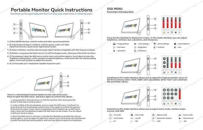 EHOMEWEI Q8g 16 2K 144Hz QLED Portable Touchscreen Monitor - 2560x1600 400 Nits HDR 100% DCI-P3 Laptop Screen Extender with 4096-Level Stylus FreeSync Gaming Display for MacBook PC PS5 Switch