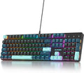 surmen Full Size Creamy Keyboard with Number Pad 104 Keys RGB Wired Mechanical Gaming Keyboard Backlit with PBT Keycaps Linear Red Switch for Laptop Desktop PC Gamers（104 Monster B）