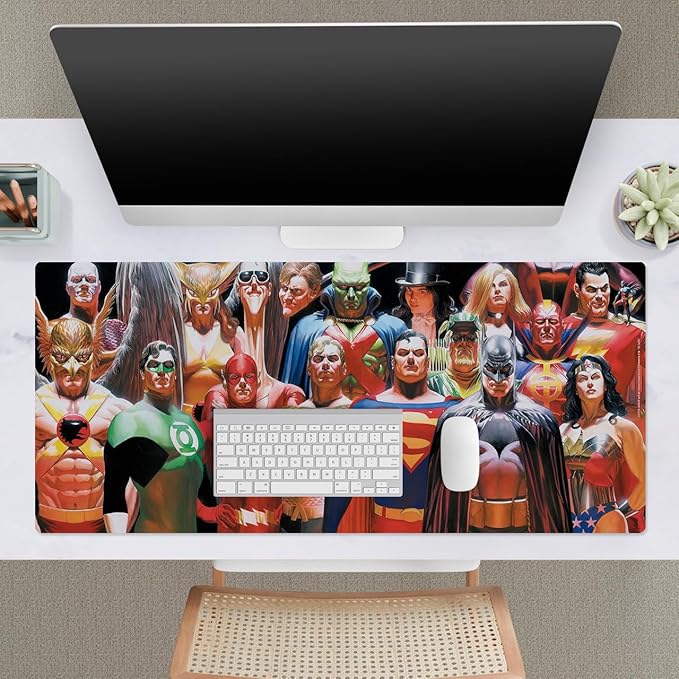 Head Case Designs Officially Licensed Justice League DC Comics Justice Volume 1 Comic Book Covers 37.4 x 15.75 x 0.16 inches (900 x 400 mm) - XL Gaming Office Desk PC Keyboard Mouse Mat Pad