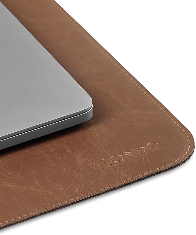 Londo PU Leather Mouse Pad – Desk Mat for Keyboard and Mouse Large Leather Office Desk Pad 13.18x17.32 (Light Brown)