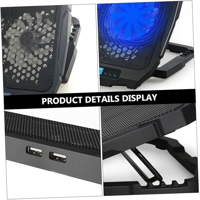 jojofuny Silent Laptop Cooler Stand with Speed Fans Cooling Rack for Notebooks Stable Shake Laptop Riser for Gaming and Office Use