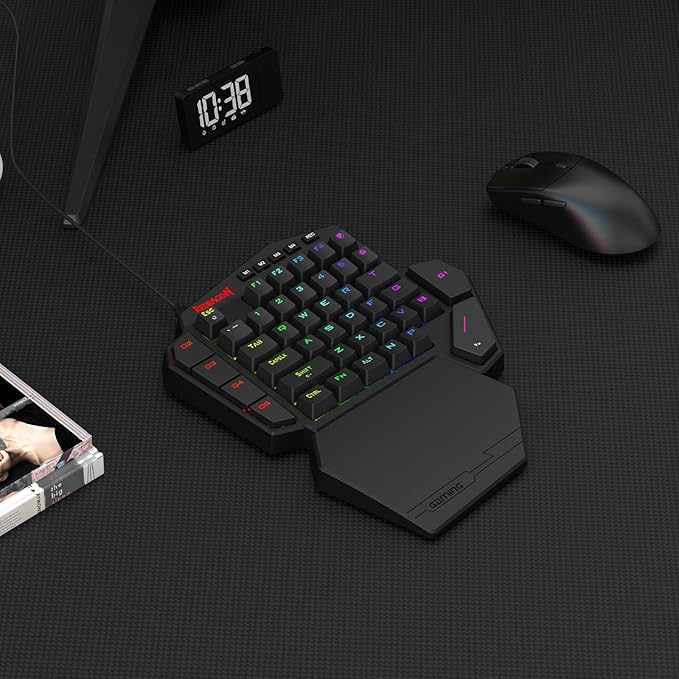 Redragon K585 HE Rapid Trigger Gaming Keyboard 8K Wired One-Handed Mechanical Keyboard w/Next-Gen UltraMag 100% POM Silky Magnetic Switch Dual-Module Floating Structure Design Detachable Wrist Rest