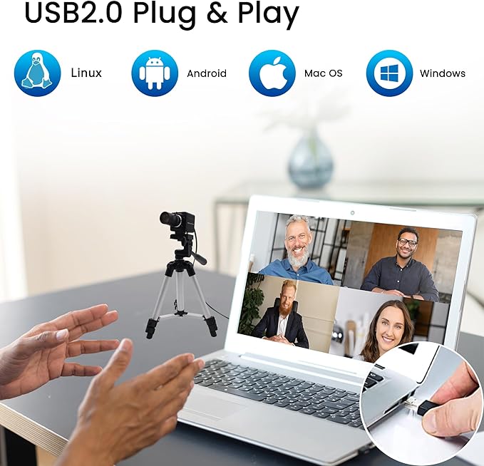SVPRO 1080P 60fps USB Camera High Speed 260fps@360P120fps@720P UVC Camera for Golf SwingMaual Focus Webcam with 5-50mm Varifocal Lens 10X Optical Zoom for Computer Laptop