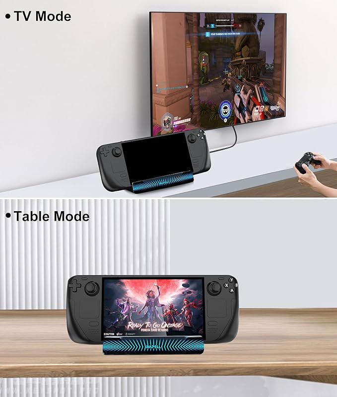 4K@60Hz 6-in-1 Docking Station Compatible with Steam Deck with HDMI 2.0 4 USB-A 3.0 and Full Speed Charging USB-C Port