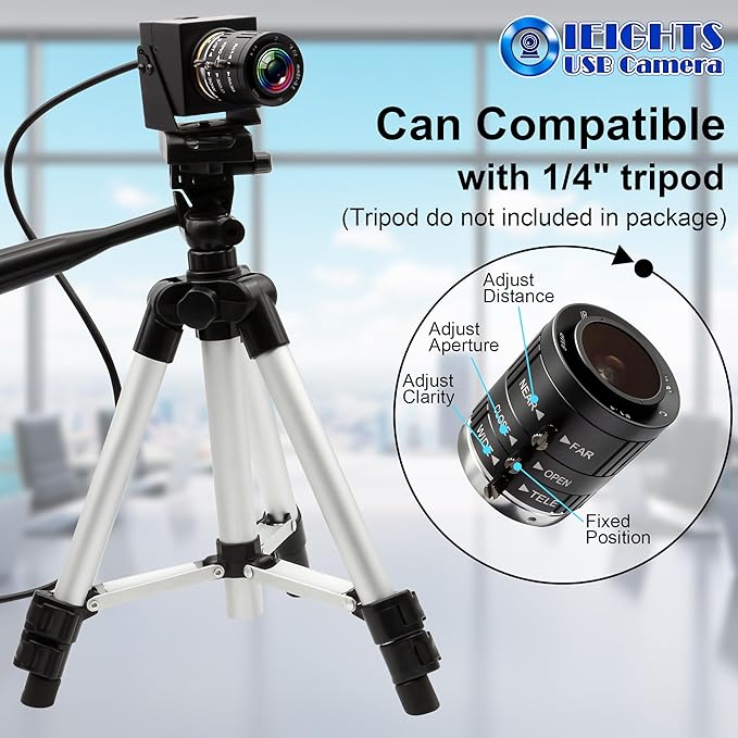 12mp USB Camera Variable Focus Webcam for Computer 1080P 120fps Manual Zoom Lightburn Camera High Speed 3.6-10mm 3X Zoom USB2.0 PC Cam Varifocal USB Security Webcamera for Video Conference