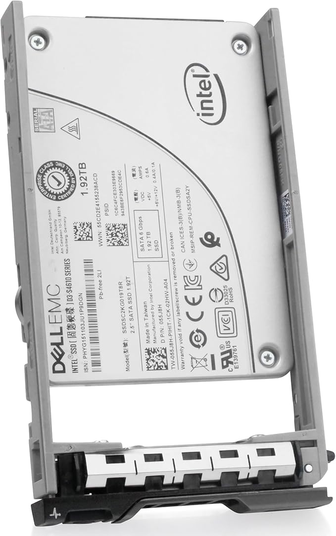 Dell 1.92TB SATA 6Gb/s 3D TLC 2.5in Enterprise PowerEdge Mixed-Use SSD for: R630 R730 R730xd R620 R830 R720 R320 R610 R710 R720 R230 R210 R410 T110 R510 400-BDUF G13 (Renewed)