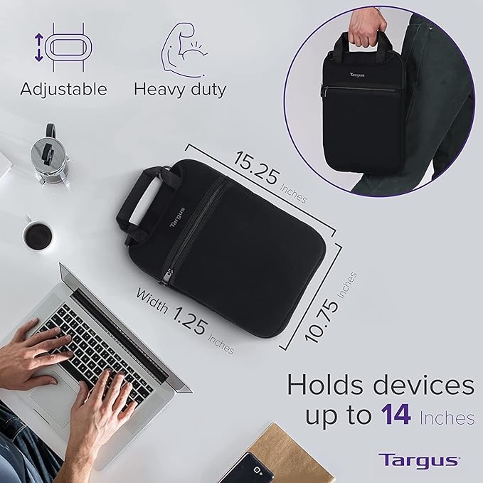 Targus 4-Port USB 2.0 Hub and Targus Vertical Slipcase Messenger Bag Travel Laptop Bag with Hideaway Handles