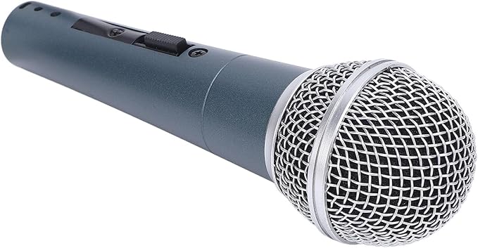 Wired Dynamic Microphone Moving Coil Cardioid Handheld with Shock Absorber for Active Speakers Mixers Amplifiers Recording (Cyan)