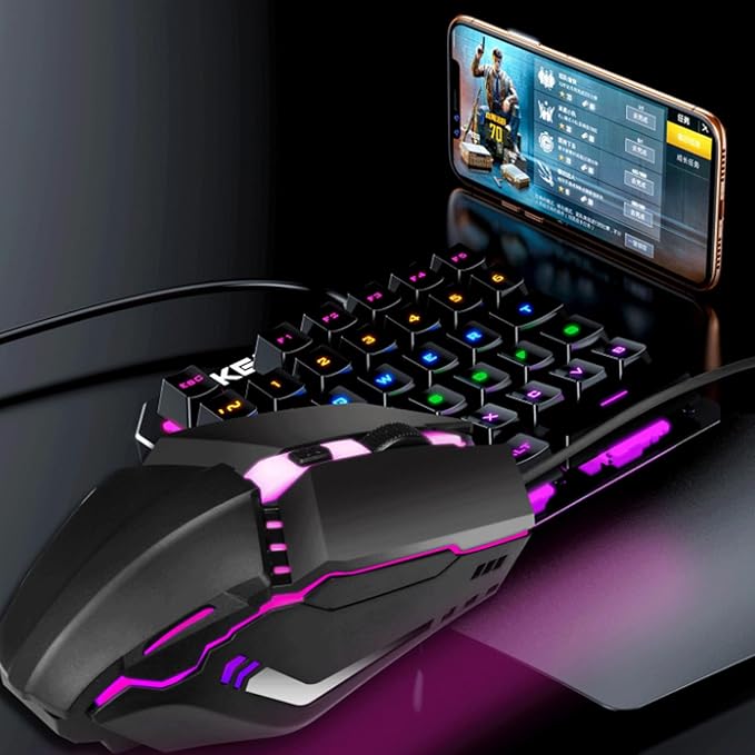 Computer Mouse Gaming Mouse 1600 DPI Wired Optical Mouse with 4 Buttons RGB Lighting Tilt Wheel Classic Black Wireless mice